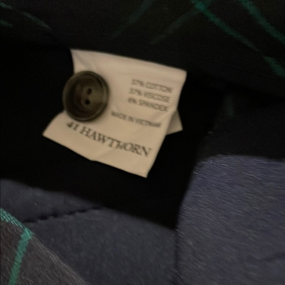 41 Hawthorn Blue and Green Dress Pants Tailored Plaid Design - Picture 5 of 6